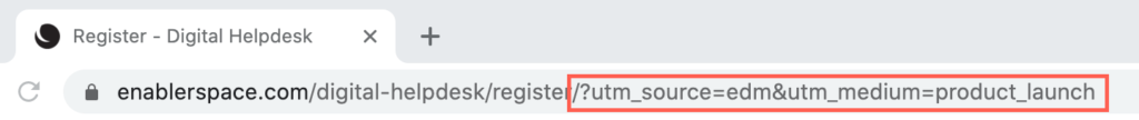 ตัวอย่างการเขียนโค้ด UTM ต่อท้ายที่อยู่เว็บไซต์